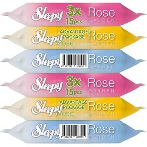 Sleepy Islak Havlu Cep Mendil 15 Yaprak (6 Lı Set) Travel Pk Rose/Garden (2PK*3) 90 Yaprak