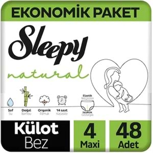 Sleepy Külot Bebek Bezi Natural Beden:4 (7-14KG) Maxi 144 Adet Aylık Fırsat Pk