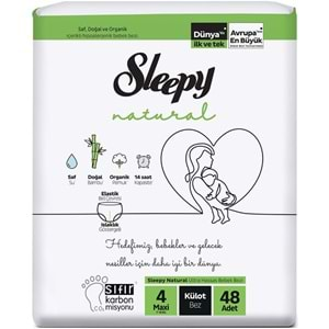 Sleepy Külot Bebek Bezi Natural Beden:4 (7-14KG) Maxi 144 Adet Aylık Fırsat Pk