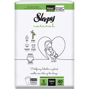 Sleepy Külot Bebek Bezi Natural Beden:5 (11-18KG) Junior 200 Adet Mega Fırsat Pk