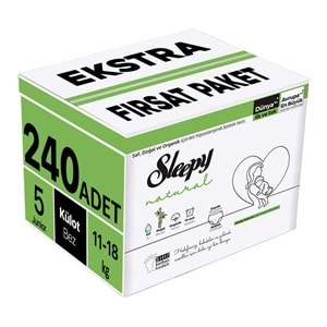 Sleepy Külot Bebek Bezi Natural Beden:5 (11-18KG) Junior 240 Adet Ekstra Fırsat Pk