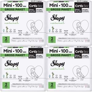 Sleepy Bebek Bezi Natural Beden:2 (3-6KG) Mini 400 Adet Gross Pk (4PK*100)