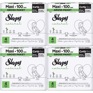 Sleepy Bebek Bezi Natural Beden:4 (7-14KG) Maxi 400 Adet Süper Ekonomik Fırsat Gross Pk (4PK*100)