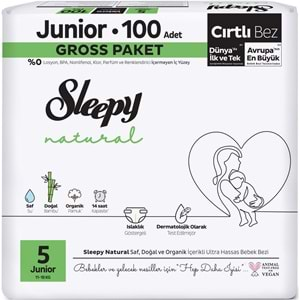 Sleepy Bebek Bezi Natural Beden:5 (11-18KG) Junior 300 Adet Gross Pk (3PK*100)