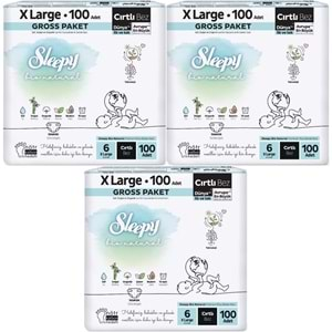 Sleepy Bebek Bezi Bio Natural Beden:6 (15-27KG) X Large 300 Adet Gross Pk (3PK*100)