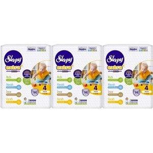 Sleepy Bebek Bezi Extra Beden:4 (7-16Kg) Maxi 288 Adet Aylık Ultra Pk (3PK*96)