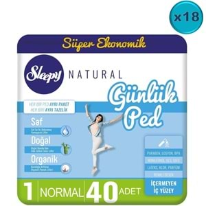 Sleepy Natural Günlük Ped Normal 720 Adet Süper Ekonomik Pk (18PK*40)