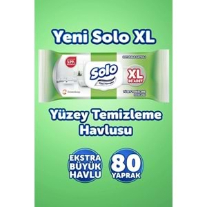 Solo Yüzey Temizlik Havlusu 80 Yaprak XL Deterjan Katkılı Plastik Kapaklı (2 Li Set) 160 Yaprak