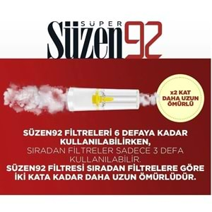 Süzen92 Klasik Sigara Ağızlık Filtresi 864 Adet Fırsat Pk Kutu (6PK*144)