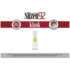 Süzen92 Klasik Sigara Ağızlık Filtresi 1728 Adet Fırsat Pk Kutu (12PK*144)