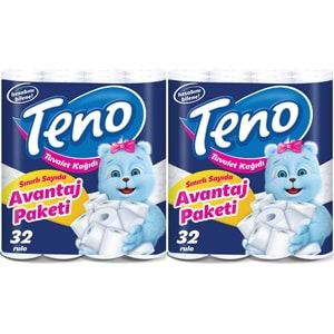 Teno Ultra Tuvalet Kağıdı Çift Katlı 64 Lü Set (2Pk*32) (Avantaj Pk Serisi)