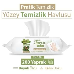 Turco Doğadan Pratik Yüzey Temizlik Havlusu 100 Yaprak Yeşil Sabun/Yeşil Çam (6 Lı Set) 600 Yaprak