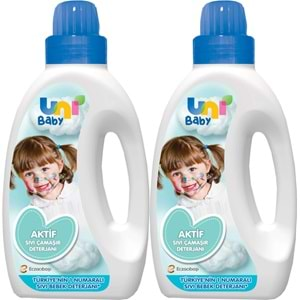 Uni Baby Sıvı Çamaşır Deterjanı 1500ML Aktif (Mavi) (2 Li Set)