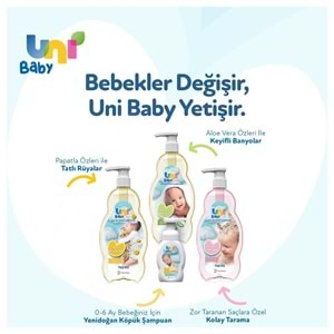 Uni Baby Bebek Kolay Tarama Saç ve Vücut Şampuanı 700ML (Pompalı) (3 Lü Set)