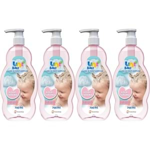 Uni Baby Bebek Kolay Tarama Saç ve Vücut Şampuanı 700ML (Pompalı) (4 Lü Set)