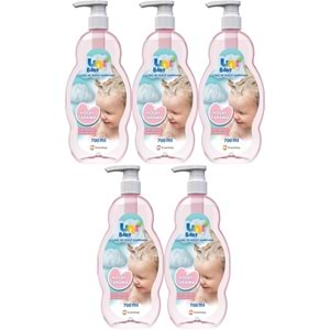 Uni Baby Bebek Kolay Tarama Saç ve Vücut Şampuanı 700ML (Pompalı) (5 Li Set)