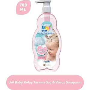 Uni Baby Bebek Kolay Tarama Saç ve Vücut Şampuanı 700ML (Pompalı) (6 Lı Set)