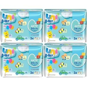 Uni Baby Islak Havlu Aktif / Oyna & Öğren 52 Yaprak (12 Li Set) 624 Yaprak (4PK*3)