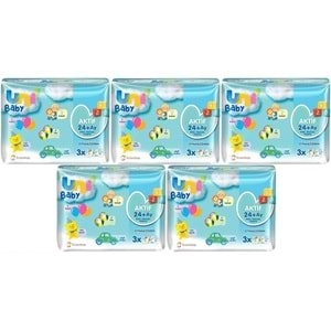 Uni Baby Islak Havlu Aktif / Oyna & Öğren 52 Yaprak (15 Li Set) 780 Yaprak (5PK*3)