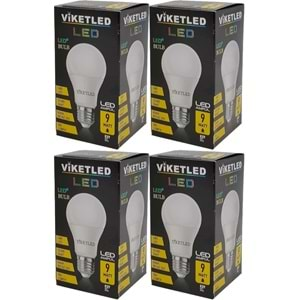 Viketled Led Ampül Beyaz-White 9W (4 Lü Set)