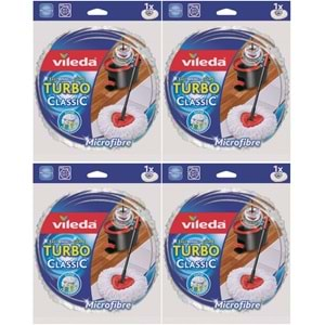 Vileda Turbo Yedek Mop Paspas Ucu (%100 Mikrofiber) (4 Lü Set)