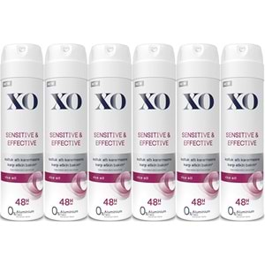 XO Deodorant 150ML Women-Kadın Sensitive & Effective (6 Lı Set)