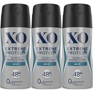 XO Deodorant 150ML Men-Erkek Extreme & Protect (3 Lü Set)