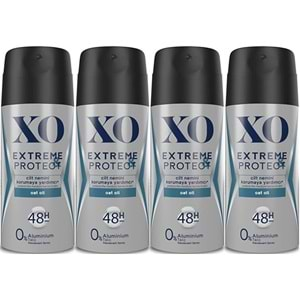 XO Deodorant 150ML Men-Erkek Extreme & Protect (4 Lü Set)