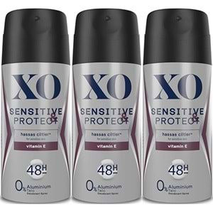 XO Deodorant 150ML Men-Erkek Sensitive & Protect (3 Lü Set)