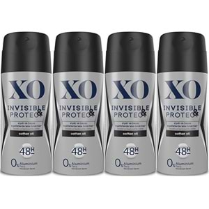 XO Deodorant 150ML Men-Erkek Invisible & Protect (4 Lü Set)