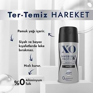 XO Deodorant 150ML Men-Erkek Invisible & Protect (6 Lı Set)