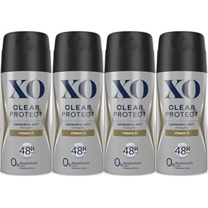 XO Deodorant 150ML Men-Erkek Clear & Protect (4 Lü Set)