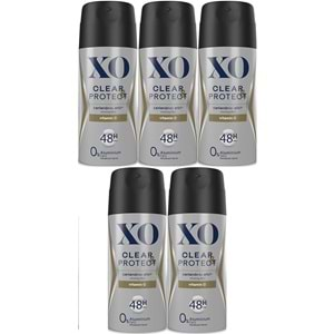 XO Deodorant 150ML Men-Erkek Clear & Protect (5 Li Set)