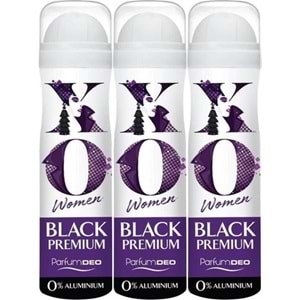 XO Deodorant 150ML Women-Kadın Black Premium (3 Lü Set)