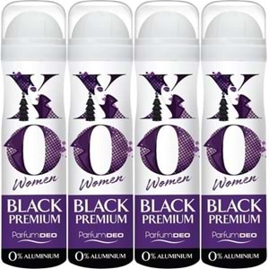 XO Deodorant 150ML Women-Kadın Black Premium (4 Lü Set)