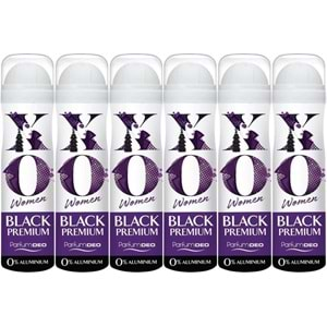 XO Deodorant 150ML Women-Kadın Black Premium (6 Lı Set)