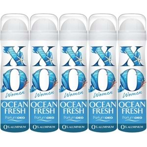 XO Deodorant 150ML Women-Kadın Ocean Fresh (5 Li Set)