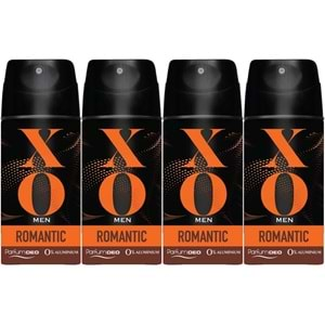 XO Deodorant 150ML Men-Erkek Romantıc (4 Lü Set)