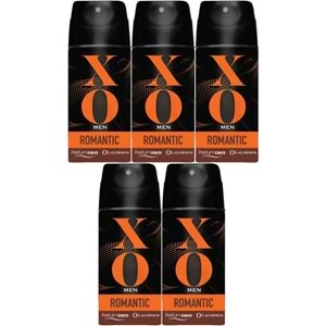 XO Deodorant 150ML Men-Erkek Romantıc (5 Li Set)