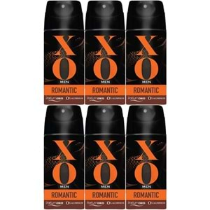 XO Deodorant 150ML Men-Erkek Romantıc (6 Lı Set)