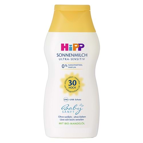 Hipp Babysanft Bebek Güneş Sütü/Sonnenmılch 200ML Ultra Sensıtıv (30 Faktör)