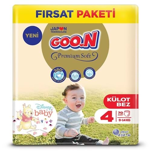 Goon Premium Soft Külot Bebek Bezi Beden:4 (9-14Kg) Maxi 70 Adet Fırsat Pk