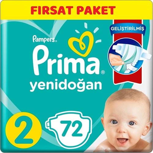 Prima Bebek Bezi Beden:2 (4-8Kg) Mini 72 Adet Ekonomik Pk