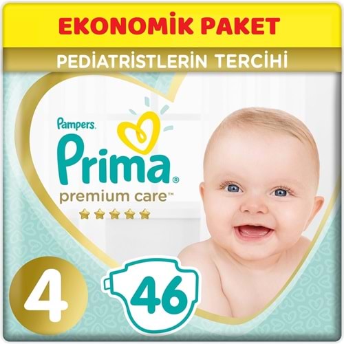 Prima Premium Care Bebek Bezi Beden:4 (9-14KG) Maxi 46 Adet Ekonomik Pk