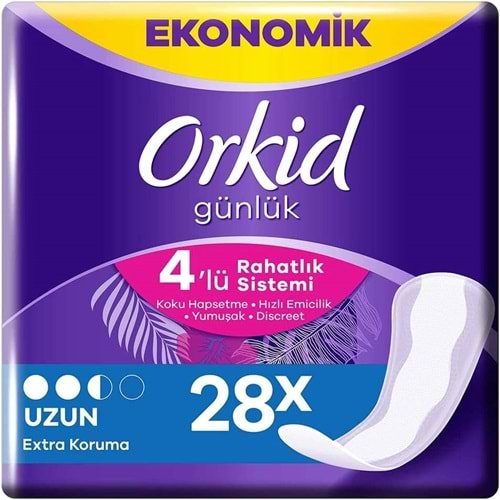 Orkid Günlük Ped Ekstra Koruma Uzun 28 Adet Ekonomik Pk