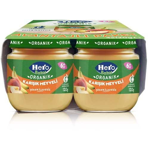 Hero Baby Kavanoz Maması 120GR Avantaj Pk (4 Lü Set) Karışık Meyveli