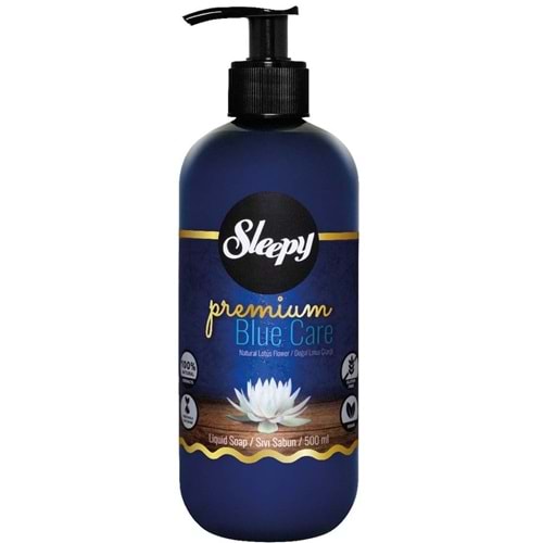Sleepy Sıvı Sabun Premium 500ML Blue Care Serisi (Doğal Lotus Çiçeği/Deniz Yosunu/Su Nanesi)