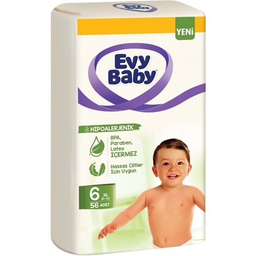 Evy Baby Bebek Bezi Beden:6 (15+KG) Ekstra Large 56 Adet Süper Fırsat Pk