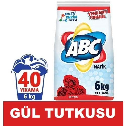 Abc Matik Toz Çamaşır Deterjanı 6Kg Gül Tutkusu (40 Yıkama)