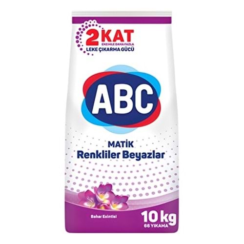 Abc Matik Toz Çamaşır Deterjanı 10KG Bahar Esintisi/Renkliler Beyazlar (66 Yıkama)